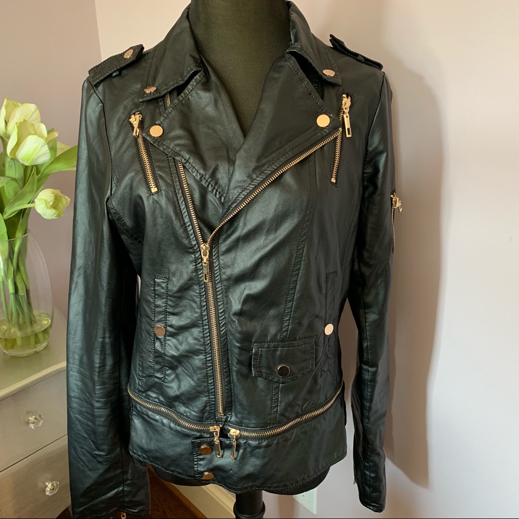 Faux Leather Motorcycle Jacket